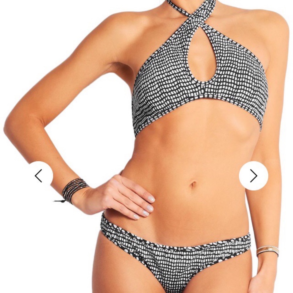 Zimmermann Halter Bikini Set Black and White Print